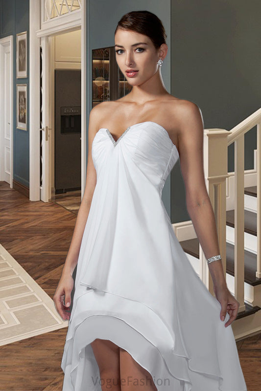 Martha A-line Sweetheart Asymmetrical Chiffon Homecoming Dress With Beading Ruffle DKP0020600
