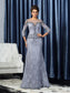 3/4 Bateau Lace Beading Long Sleeves Trumpet/Mermaid Mother of the Bride Dresses