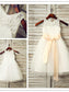 Sleeveless Sash/Ribbon/Belt A-Line/Princess Tulle Tea-Length Scoop Flower Girl Dresses