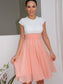 Jewel Sleeveless A-Line/Princess Lace Short/Mini Chiffon Homecoming Dresses