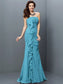 Trumpet/Mermaid Pleats Strapless Long Sleeveless Chiffon Bridesmaid Dresses