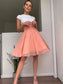 Jewel Sleeveless A-Line/Princess Lace Short/Mini Chiffon Homecoming Dresses