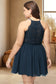 Violet A-line V-Neck Short/Mini Chiffon Lace Homecoming Dress DKP0020502