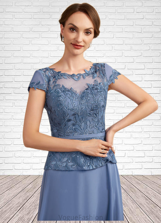 Serenity A-Line Scoop Neck Floor-Length Chiffon Lace Mother of the Bride Dress DK126P0014989