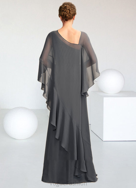 Daphne Sheath/Column One-Shoulder Floor-Length Chiffon Mother of the Bride Dress DK126P0014995