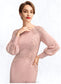 Nyasia Sheath/Column Scoop Neck Knee-Length Chiffon Lace Mother of the Bride Dress With Beading Sequins DK126P0015020