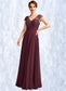 Josephine A-Line V-neck Floor-Length Chiffon Mother of the Bride Dress With Beading Sequins DK126P0015028