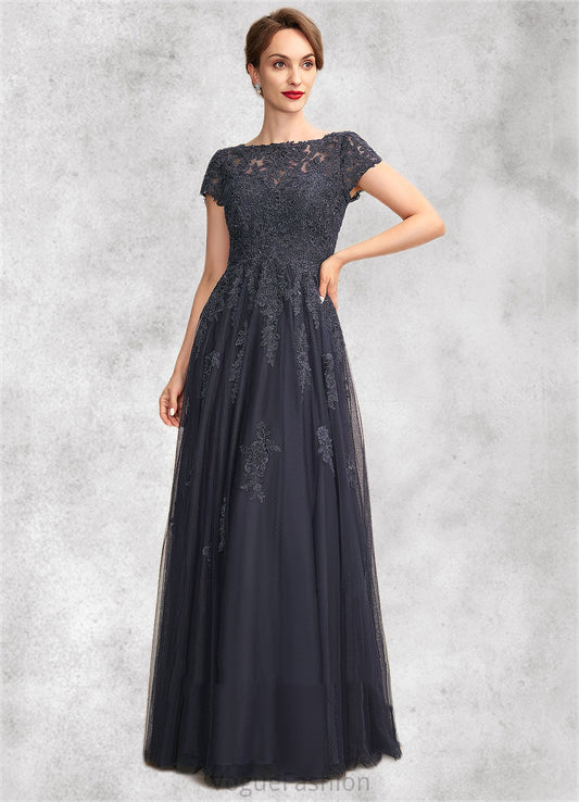 Kassidy A-Line Scoop Neck Floor-Length Tulle Lace Mother of the Bride Dress With Beading DK126P0015029