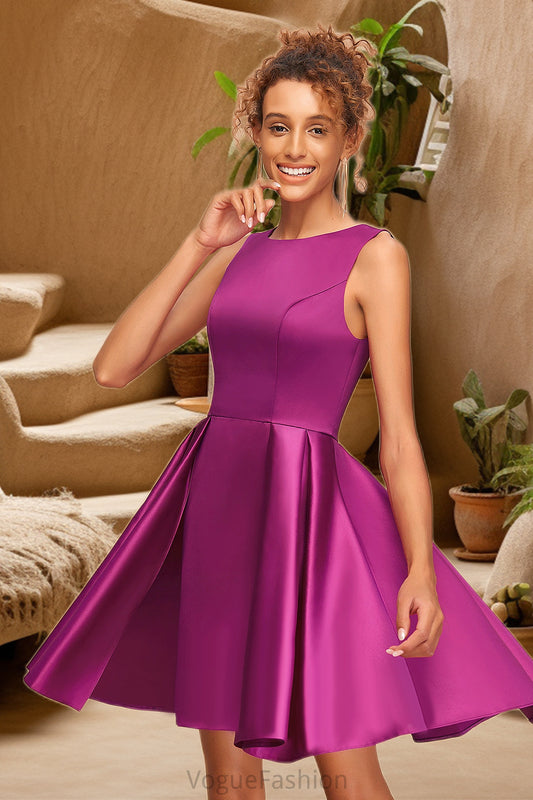 Ashlynn A-line Scoop Short/Mini Homecoming Dress DKP0020525