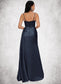 Willa Sheath/Column Scoop Floor-Length Satin Prom Dresses DKP0022196