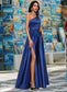 Annabella Ball-Gown/Princess One Shoulder Floor-Length Satin Prom Dresses DKP0022201