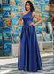 Annabella Ball-Gown/Princess One Shoulder Floor-Length Satin Prom Dresses DKP0022201