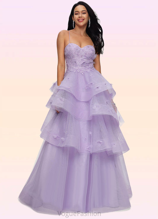Martha Ball-Gown/Princess Sweetheart Floor-Length Tulle Prom Dresses With Beading Sequins DKP0022204