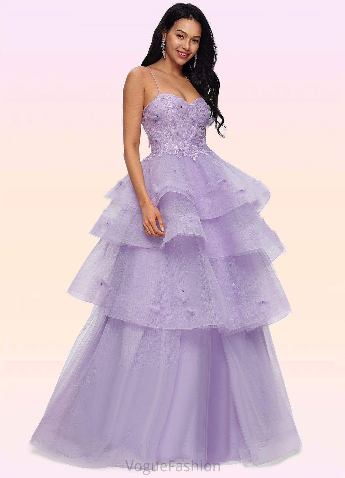 Martha Ball-Gown/Princess Sweetheart Floor-Length Tulle Prom Dresses With Beading Sequins DKP0022204