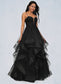 Tessa Ball-Gown/Princess Sweetheart Floor-Length Tulle Prom Dresses With Appliques Lace Sequins DKP0022220