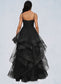 Tessa Ball-Gown/Princess Sweetheart Floor-Length Tulle Prom Dresses With Appliques Lace Sequins DKP0022220
