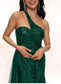 Valeria Trumpet/Mermaid One Shoulder Sweep Train Sequin Prom Dresses With Sequins DKP0022226