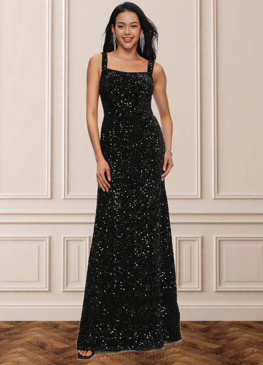 Willa Sheath/Column Scoop Floor-Length Sequin Prom Dresses DKP0022228
