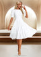 Shania Scoop Elegant A-line Polyester Midi Dresses DKP0022242