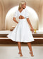 Shania Scoop Elegant A-line Polyester Midi Dresses DKP0022242