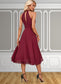 Jessie High Neck Elegant A-line Chiffon Asymmetrical Dresses DKP0022253
