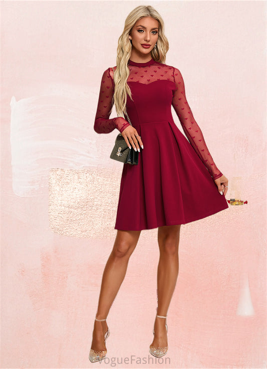 Jessica Jacquard Illusion Elegant A-line Polyester Mini Dresses DKP0022256