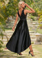 Daniela Boat Neck Elegant A-line Satin Asymmetrical Dresses DKP0022257