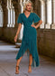 Paola Ruffle V-Neck Elegant Trumpet/Mermaid Chiffon Asymmetrical Dresses DKP0022358