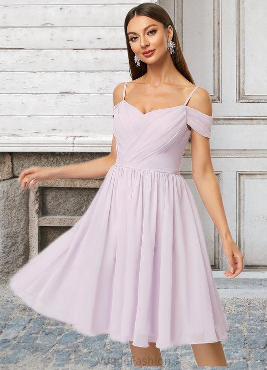Madelyn A-line V-Neck Knee-Length Chiffon Cocktail Dress With Pleated DKP0022367