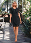 Laylah Cascading Ruffles Ruffle V-Neck Elegant Sheath/Column Chiffon Dresses DKP0022394