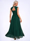 Georgia Beading Ruffle V-Neck Elegant A-line Chiffon Maxi Dresses DKP0022431