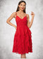 Litzy A-line Cold Shoulder Knee-Length Chiffon Cocktail Dress With Cascading Ruffles DKP0022513