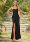 Carlee A-line Square Floor-Length Chiffon Bridesmaid Dress With Ruffle DKP0022616