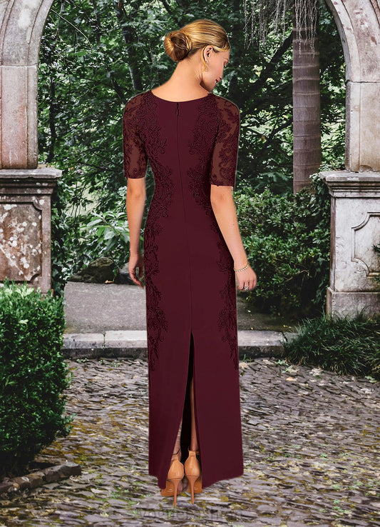 Zaria Sheath Lace Stretch Crepe Floor-Length Dress DKP0022650
