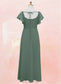 Aniya A-Line Bow Chiffon Floor-Length Junior Bridesmaid Dress Eucalyptus DKP0022847