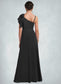 Gretchen A-Line Bow Chiffon Floor-Length Junior Bridesmaid Dress black DKP0022850