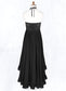 Camilla A-Line Lace Chiffon Asymmetrical Junior Bridesmaid Dress black DKP0022855