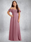 Gabriela A-Line Off the Shoulder Chiffon Floor-Length Junior Bridesmaid Dress Vintage Mauve DKP0022859