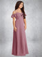 Gabriela A-Line Off the Shoulder Chiffon Floor-Length Junior Bridesmaid Dress Vintage Mauve DKP0022859