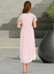 Aria A-Line Ruched Chiffon Asymmetrical Junior Bridesmaid Dress Blushing Pink DKP0022862