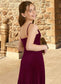 Michaelia A-Line Velvet Floor-Length Junior Bridesmaid Dress Cabernet DKP0022870