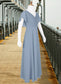 Haley A-Line Ruched Chiffon Floor-Length Junior Bridesmaid Dress dusty blue DKP0022872