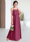 Julianne A-Line Ruched Chiffon Floor-Length Junior Bridesmaid Dress Mulberry DKP0022874