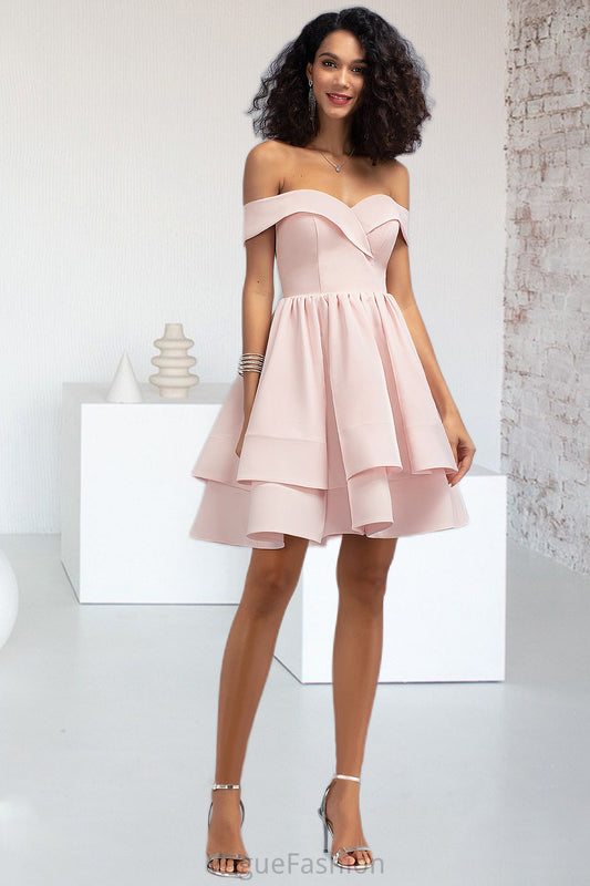 Shirley A-line Short/Mini Stretch Crepe Homecoming Dress With Cascading Ruffles DKP0020540