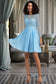Savannah A-line Scoop Short/Mini Chiffon Lace Homecoming Dress DKP0020577