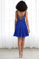 Summer A-line V-Neck Short/Mini Chiffon Lace Homecoming Dress With Beading DKP0020563