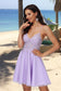 Michaelia A-line V-Neck Short/Mini Lace Tulle Homecoming Dress With Beading DKP0020501
