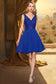 Alissa A-line V-Neck Knee-Length Chiffon Lace Homecoming Dress DKP0020589