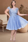 Patti A-line Scoop Short/Mini Tulle Homecoming Dress With Beading Appliques Lace DKP0020547