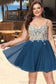Ginny A-line V-Neck Short/Mini Chiffon Lace Homecoming Dress With Beading DKP0020572